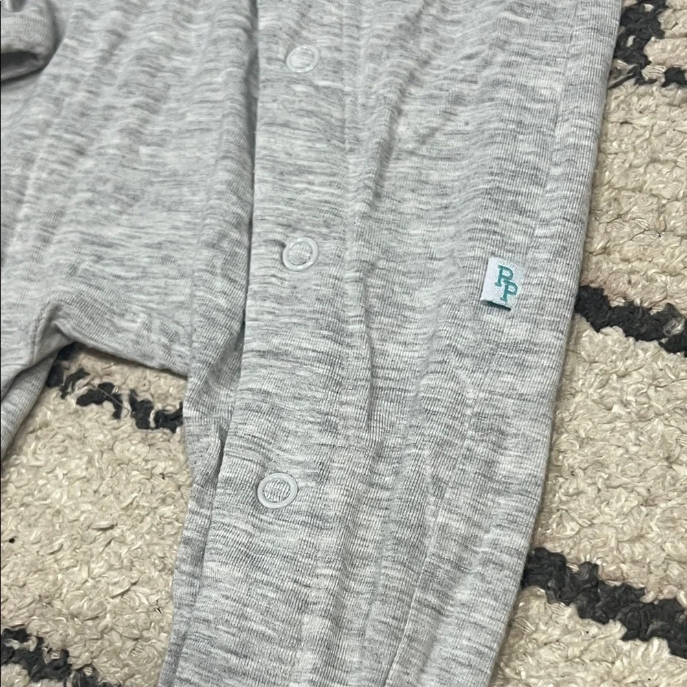 Posh Peanut Grey Heather Footed One-Piece Romper